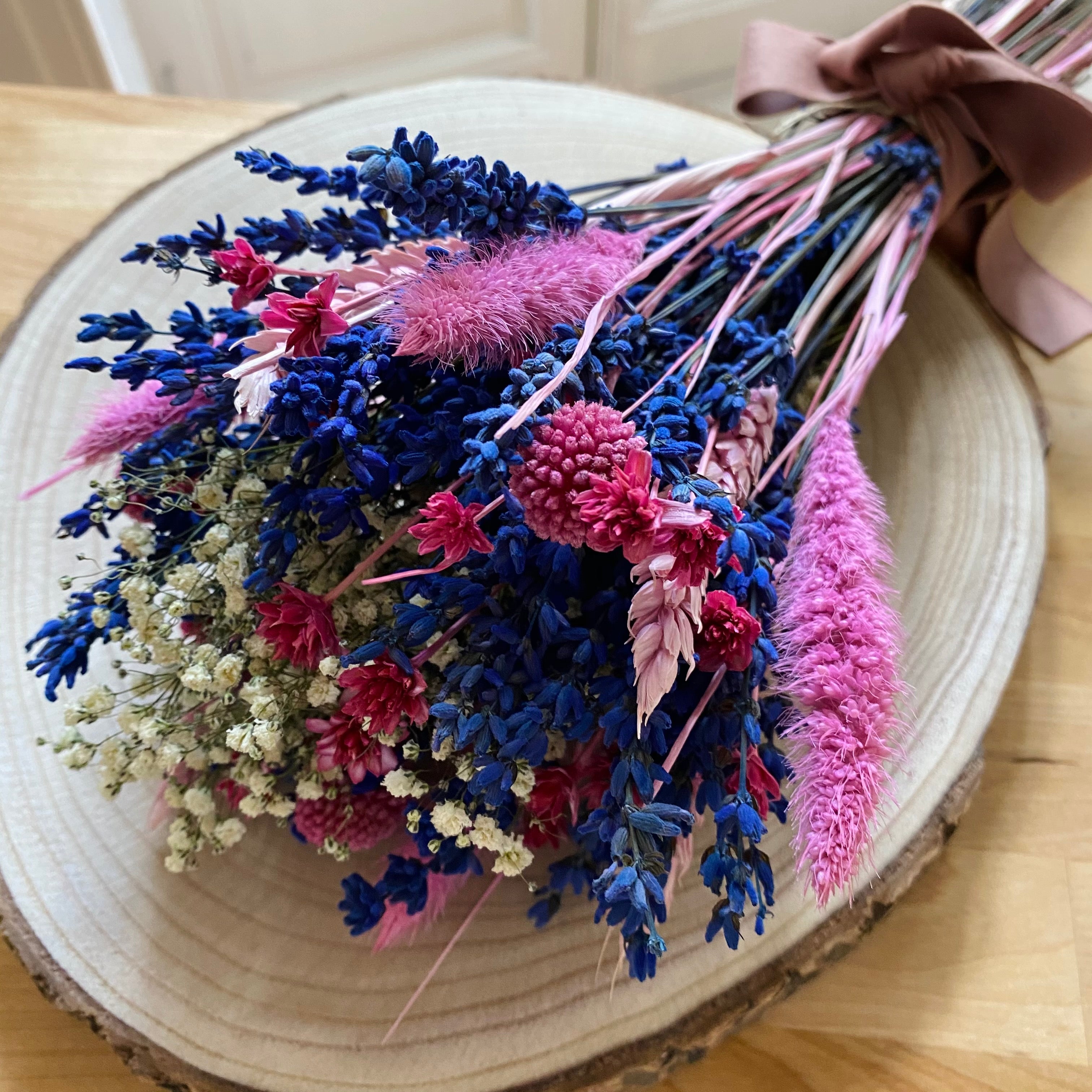 Mia lavender bouquet with pink dried flowers – Massoury